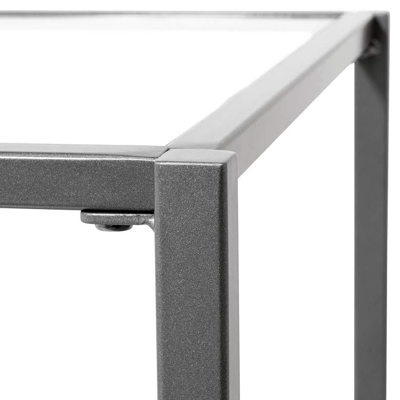 Image 4 Camber Elite 45 1/2"W Clear Glass Pewter Gray Coffee Table more views