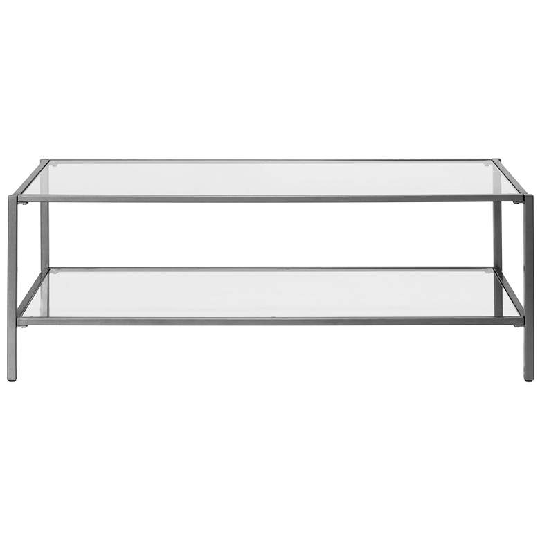 Image 5 Camber Elite 45 1/2"W Clear Glass Pewter Gray Coffee Table more views