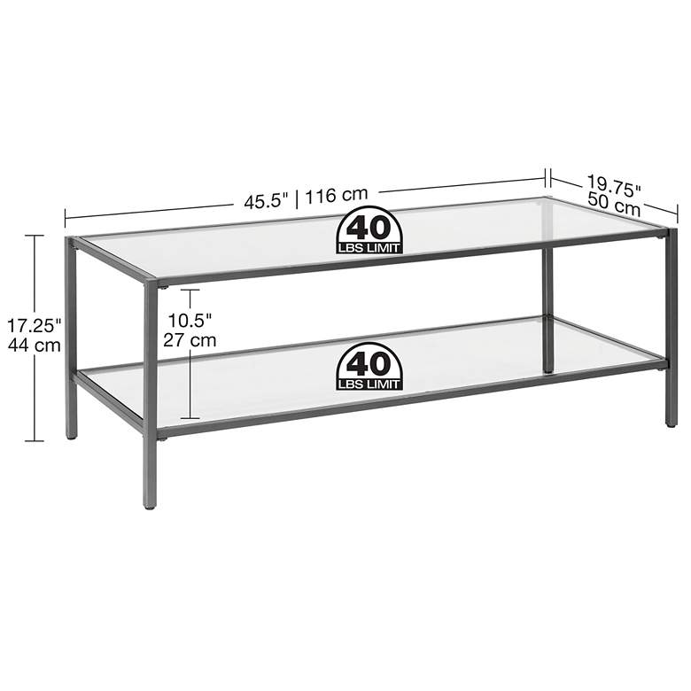 Image 6 Camber Elite 45 1/2 inchW Clear Glass Pewter Gray Coffee Table more views