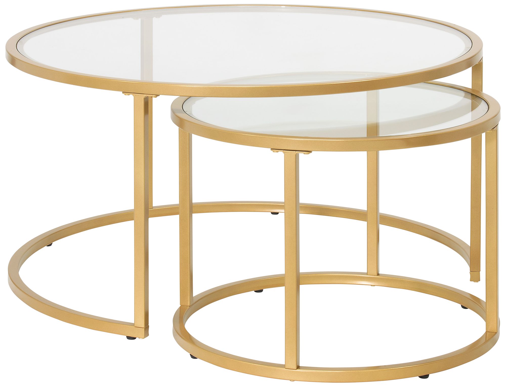 Camber Elite Gold Steel Nesting Coffee Tables Set of 2 - #0769E | Lamps ...