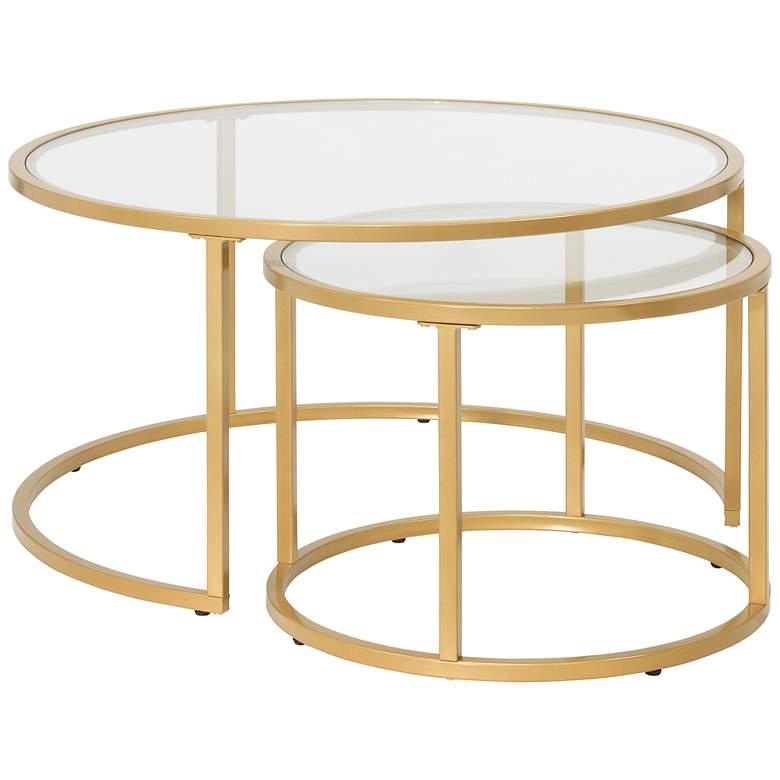 Image 2 Camber Elite Gold Steel Nesting Coffee Tables Set of 2