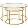 Camber Elite Gold Steel Nesting Coffee Tables Set of 2 in scene