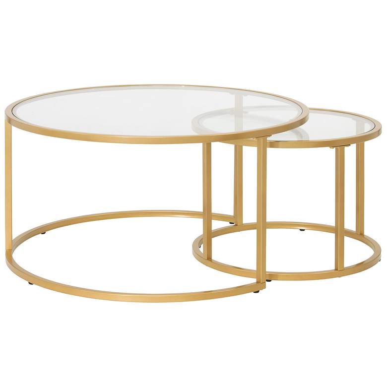 Image 6 Camber Elite Gold Steel Nesting Coffee Tables Set of 2 more views