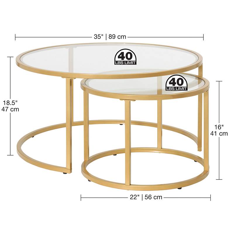 Image 7 Camber Elite Gold Steel Nesting Coffee Tables Set of 2 more views