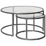 Camber Elite Pewter Gray Steel Nesting Coffee Tables Set of 2 in scene