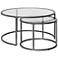 Camber Elite Pewter Gray Steel Nesting Coffee Tables Set of 2