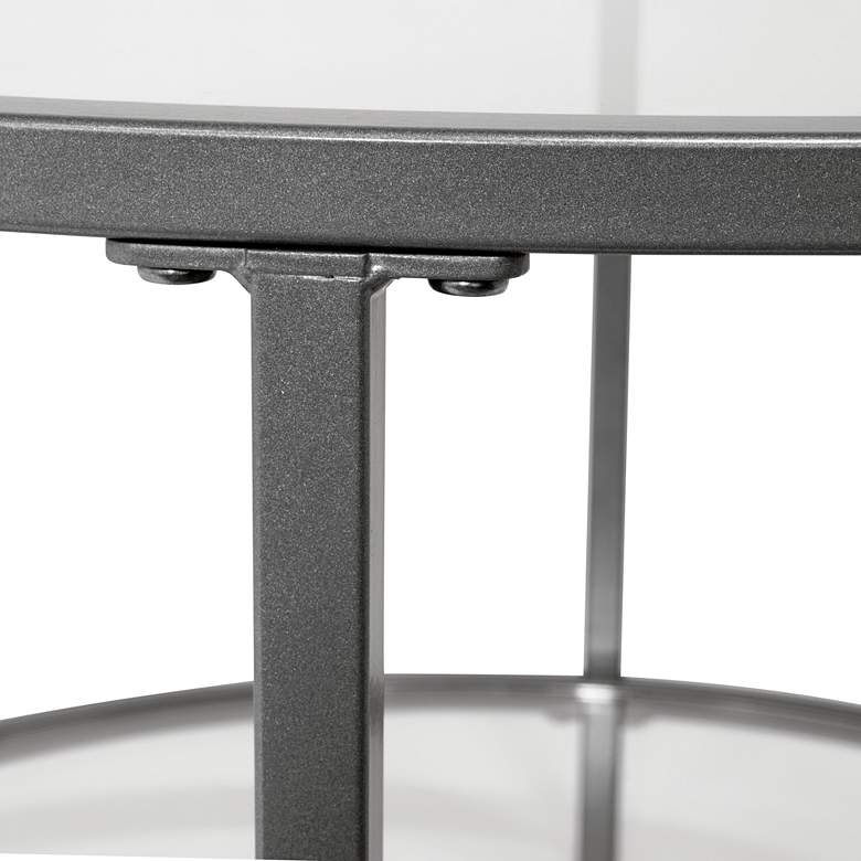 Image 4 Camber Elite Pewter Gray Steel Nesting Coffee Tables Set of 2 more views