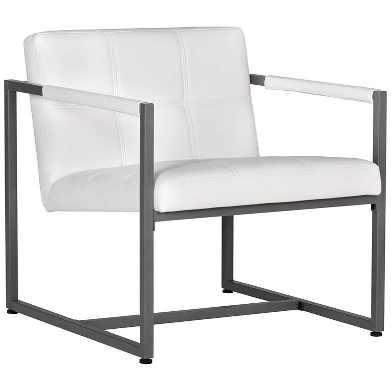 Image 2 Camber White Blended Leather Accent Chair