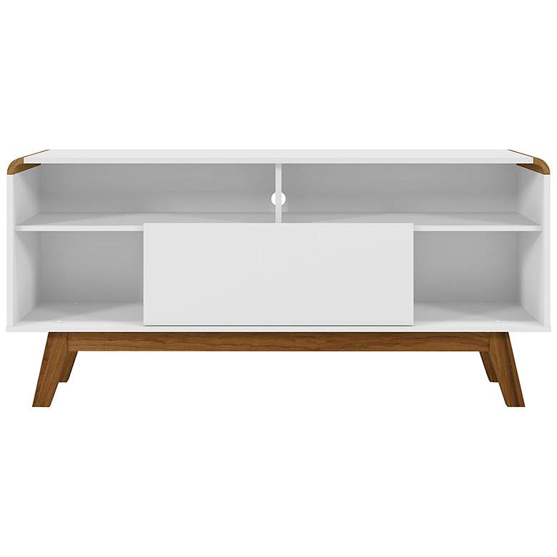 Image 2 Camberly 53 1/2 inch Wide Gloss White Wood 5-Shelf TV Stand
