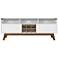 Camberly 63" Wide Gloss White Cinnamon Wood 5-Shelf TV Stand