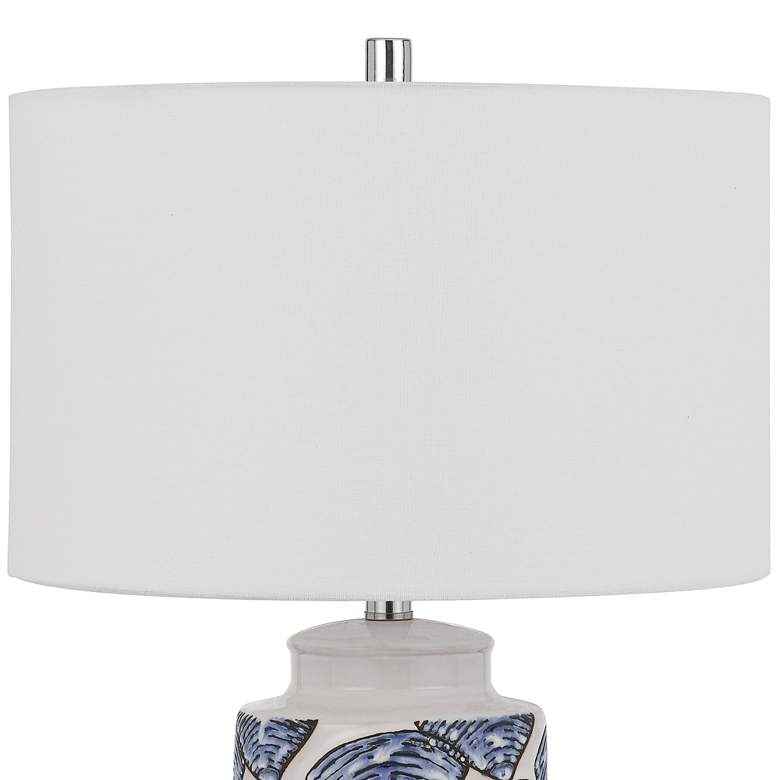 Image 4 Cambiago Blue and Milky Ivory Seashell Ceramic Table Lamp more views