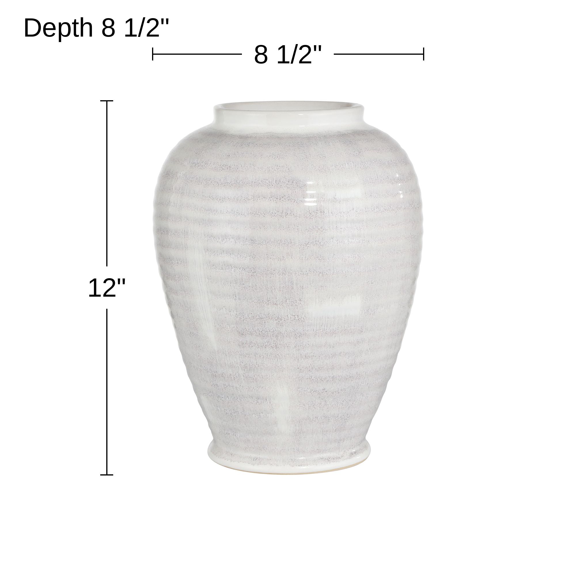 Image 5 Cambria 12" High Glossy White Hand Finished Ceramic Vase more views