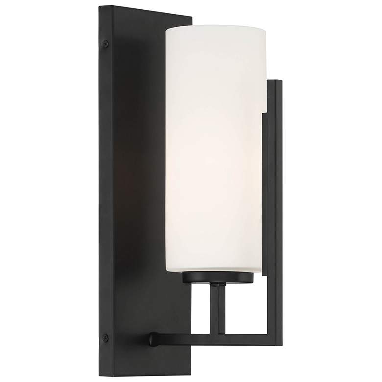 Image 1 Cambria 14.5" High 1-Light Matte Black Modern Wall Sconce