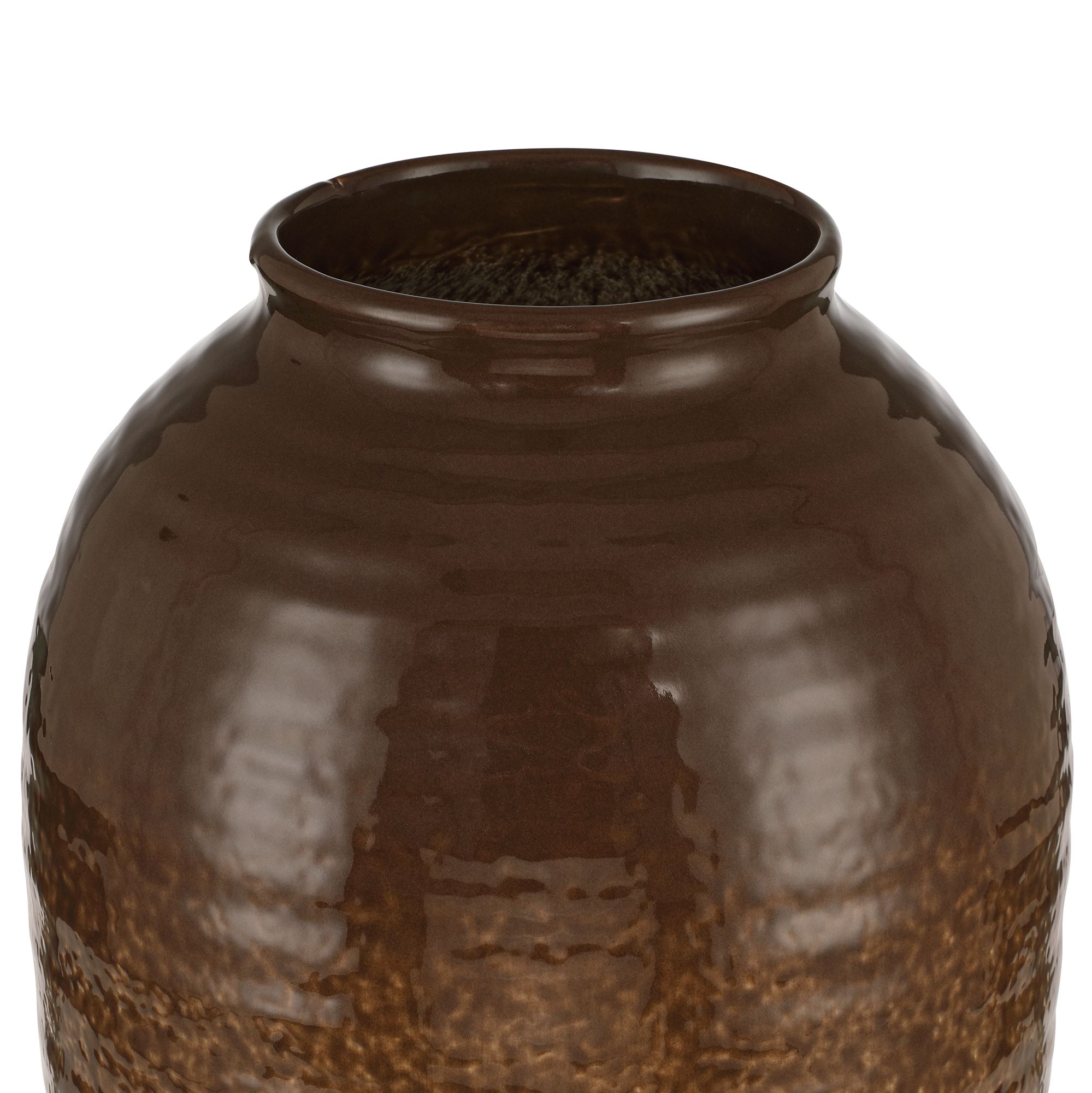 Image 4 Cambria 16 1/2" High Glossy Brown Hand-Finished Ceramic Vase more views