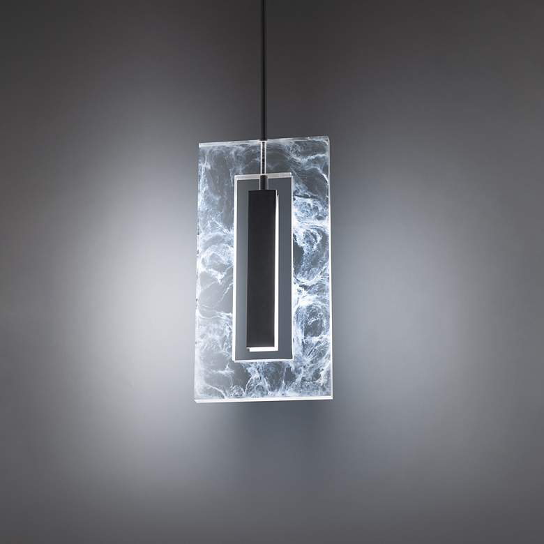 Image 3 Cambria 16"H x 8"W 1-Light Mini Pendant in Black more views
