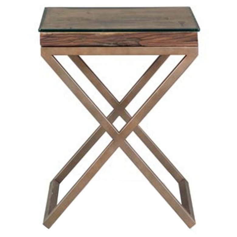 Image 1 Cambria 18 " Wide Square End Table Brown, Bronze, Clear