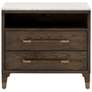 Cambria 2-Drawer Nightstand, Dutch Brown Oak, Bianco Marble