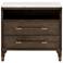 Cambria 2-Drawer Nightstand, Dutch Brown Oak, Bianco Marble