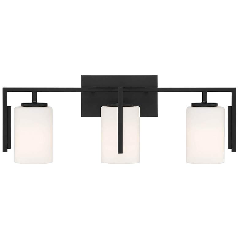 Image 4 Cambria 24" Wide Matte Black Metal 3-Light Vanity Bath Light more views