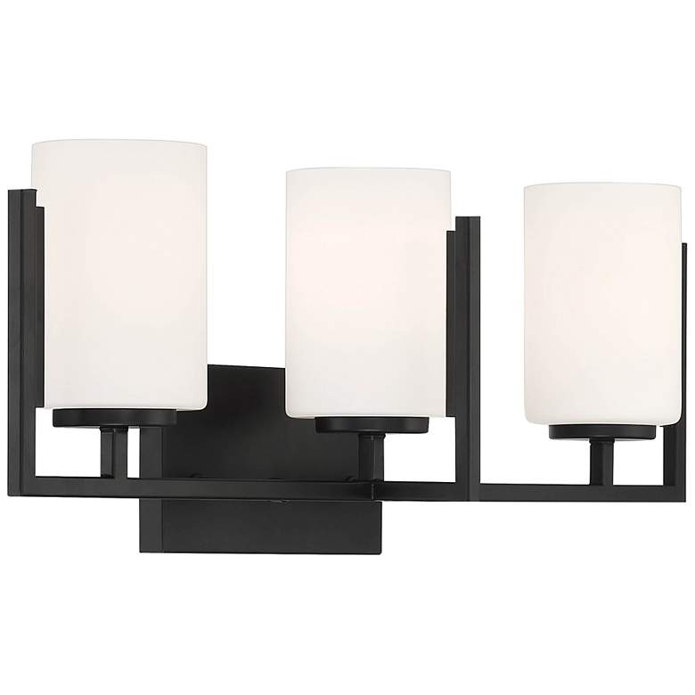 Image 5 Cambria 24" Wide Matte Black Metal 3-Light Vanity Bath Light more views