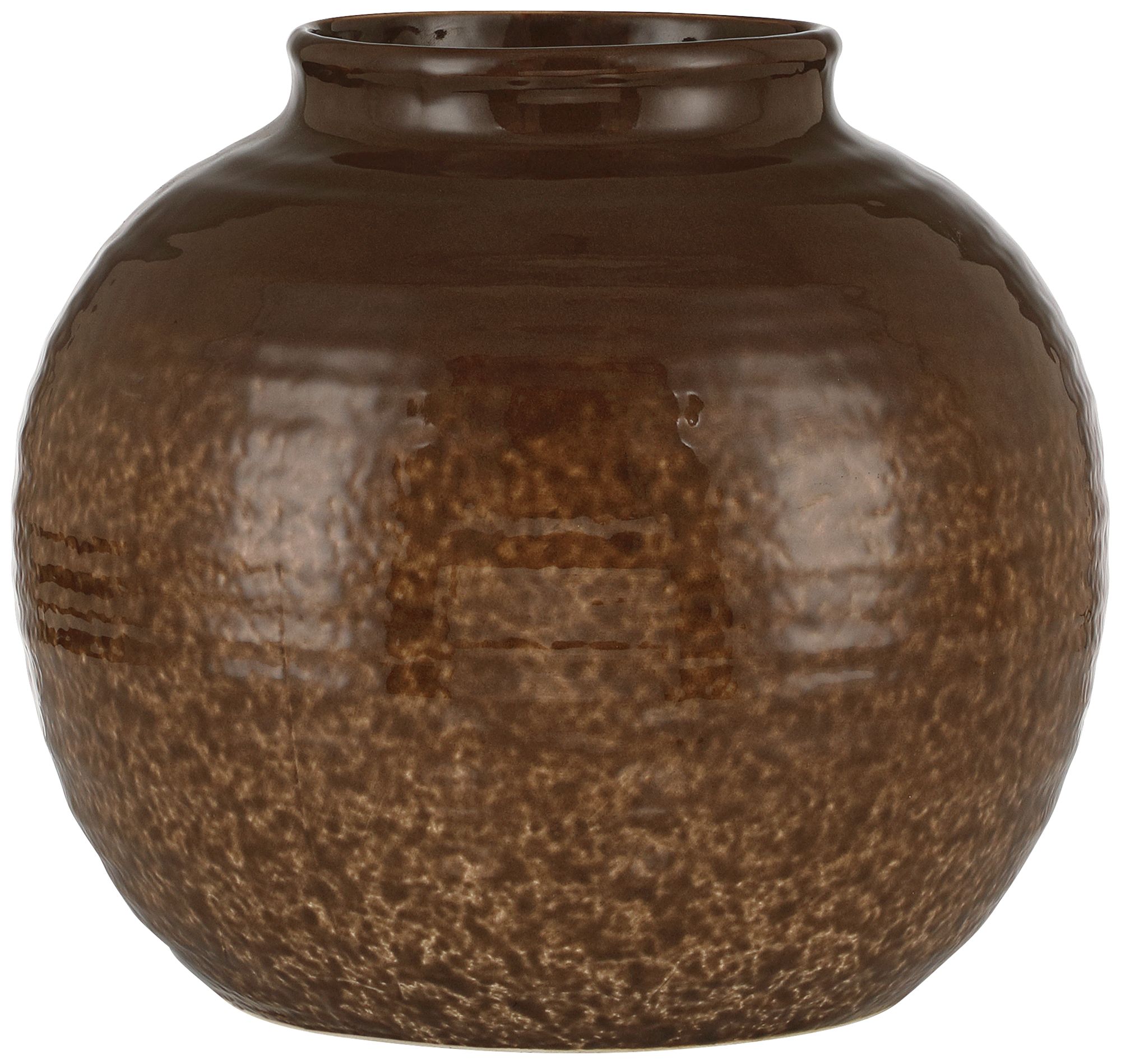 Image 3 Cambria 8 1/4" High Glossy Brown Hand-Finished Ceramic Vase