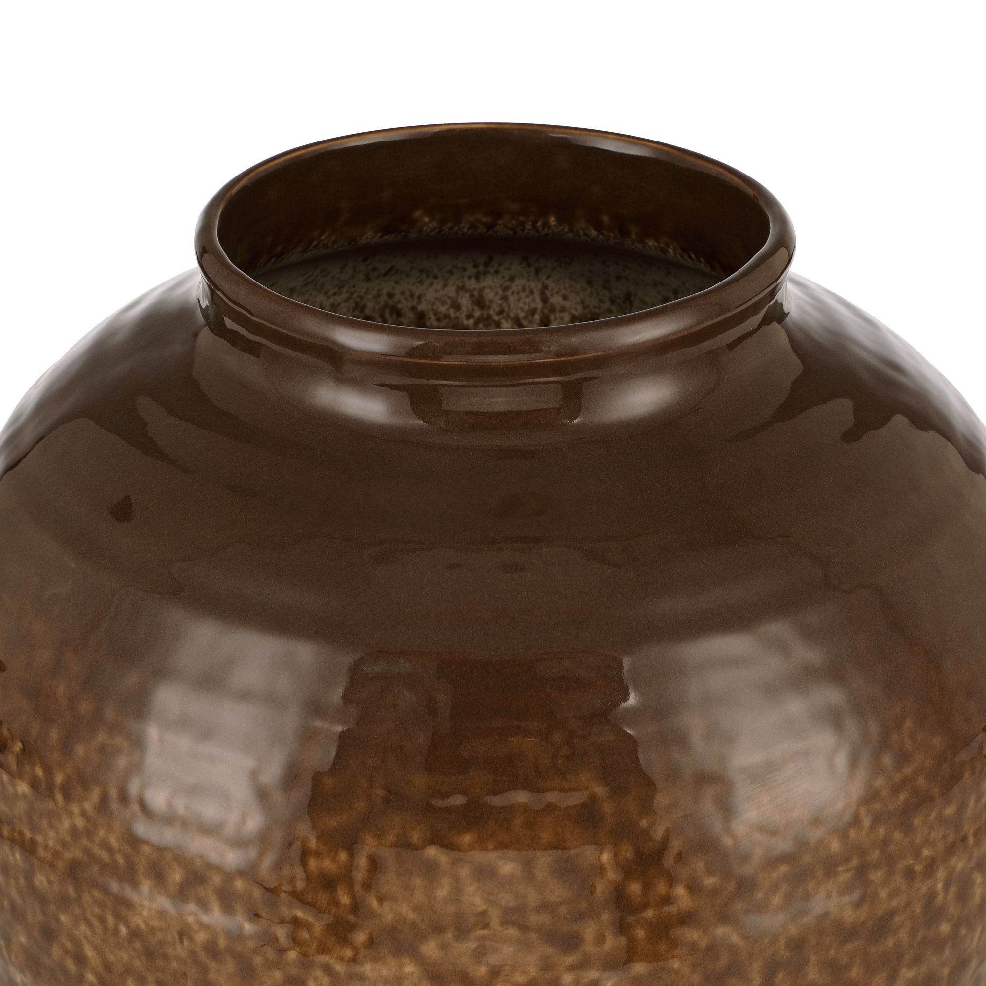 Image 4 Cambria 8 1/4" High Glossy Brown Hand-Finished Ceramic Vase more views