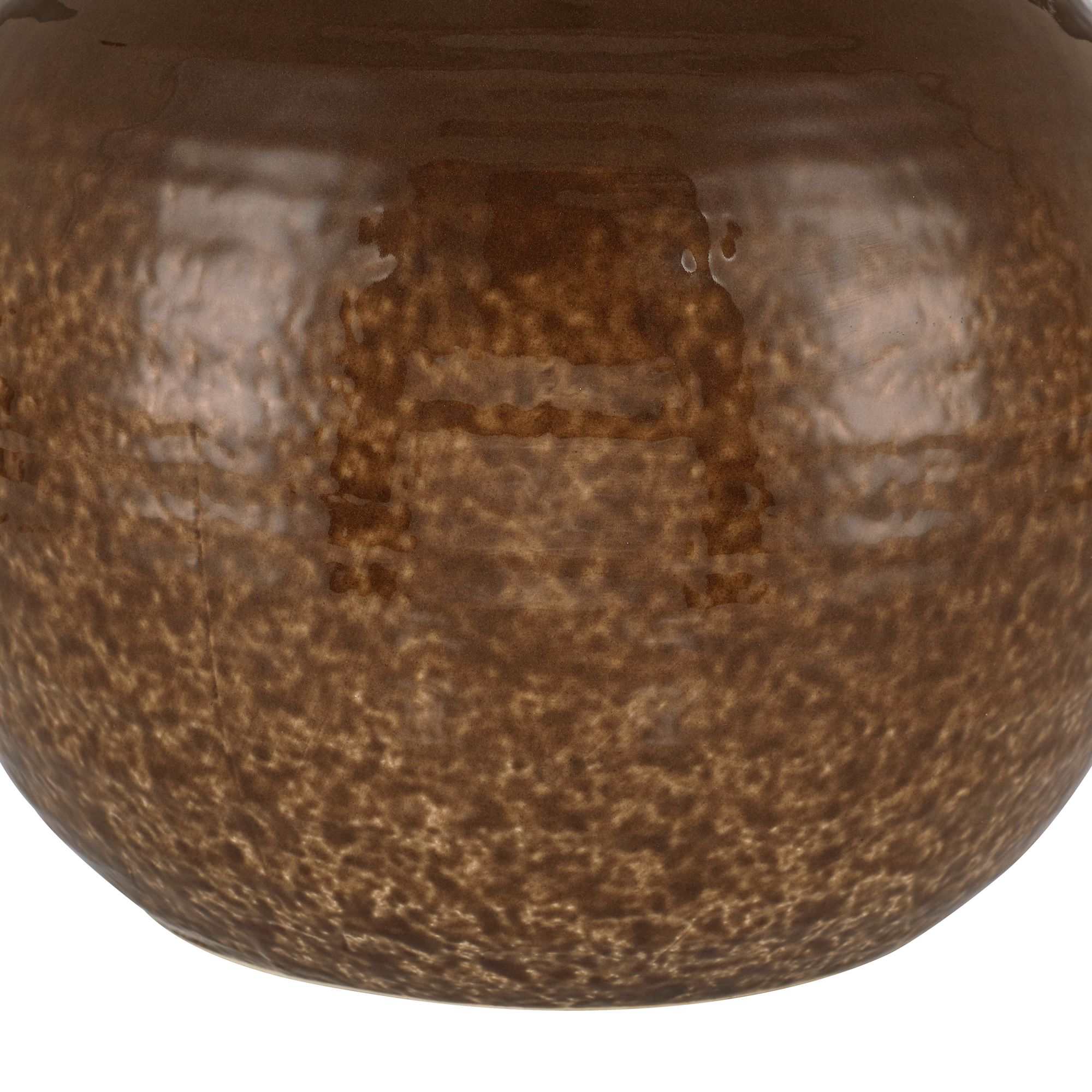 Image 5 Cambria 8 1/4" High Glossy Brown Hand-Finished Ceramic Vase more views