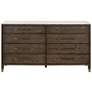 Cambria 8-Drawer Double Dresser, Dutch Brown Oak, Bianco Marble