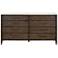 Cambria 8-Drawer Double Dresser, Dutch Brown Oak, Bianco Marble
