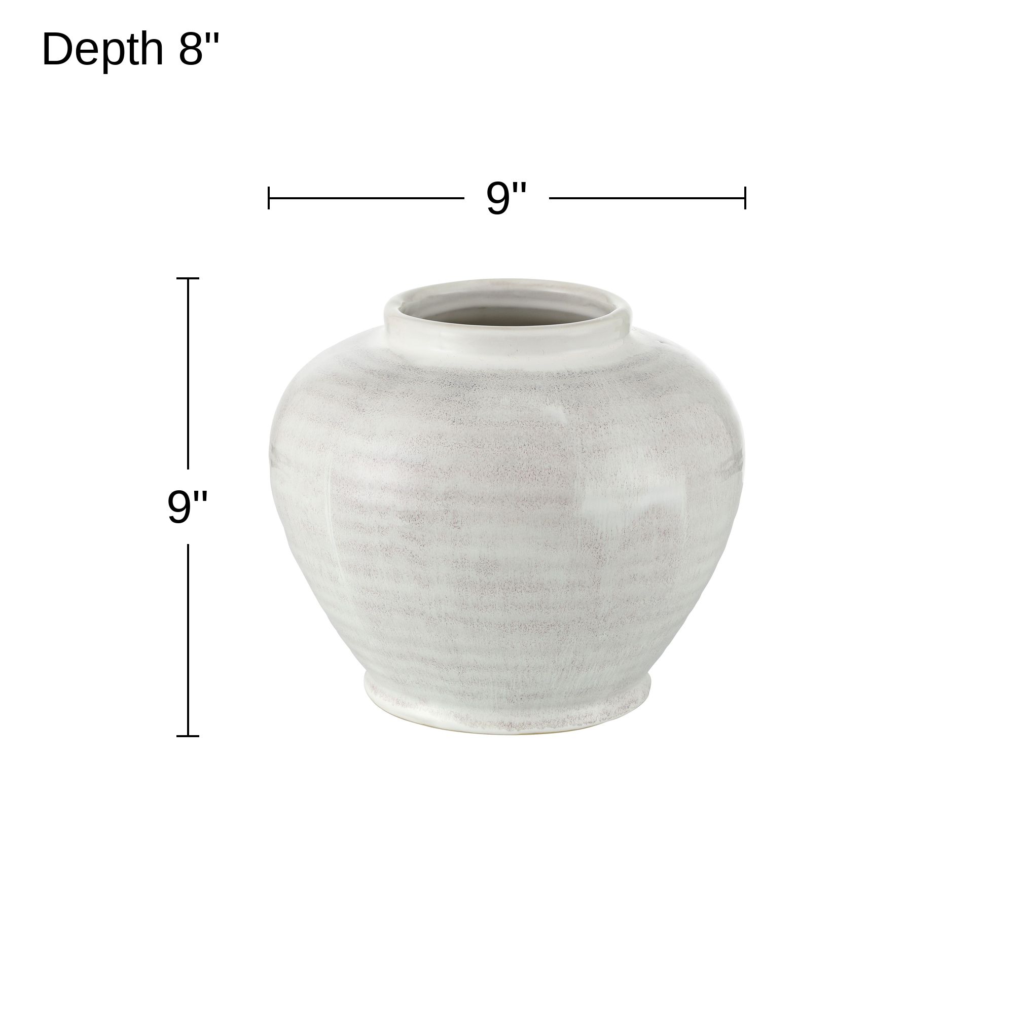 Image 5 Cambria 8" High Glossy White Hand-Finished Ceramic Vase more views