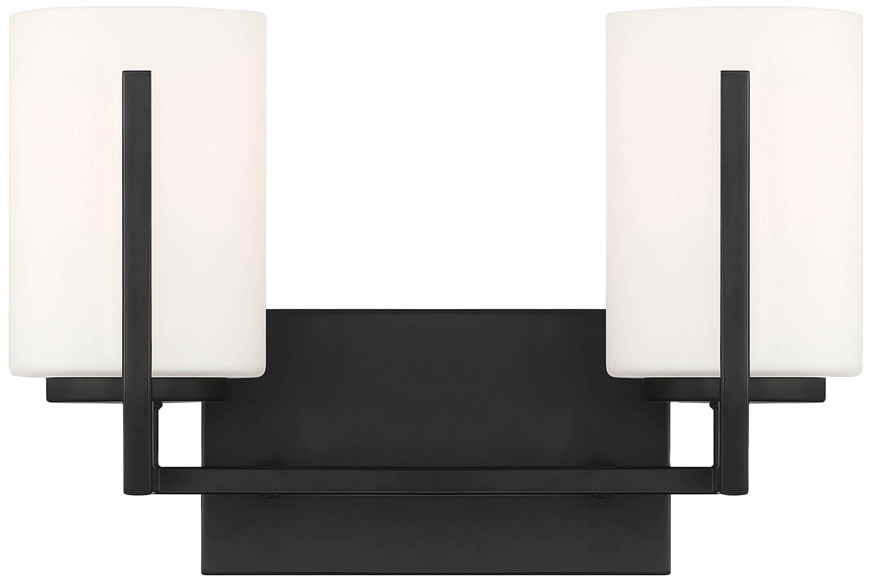Cambria 9 1/4" High Matte Black Metal 2-Light Wall Sconce - #458G5 ...