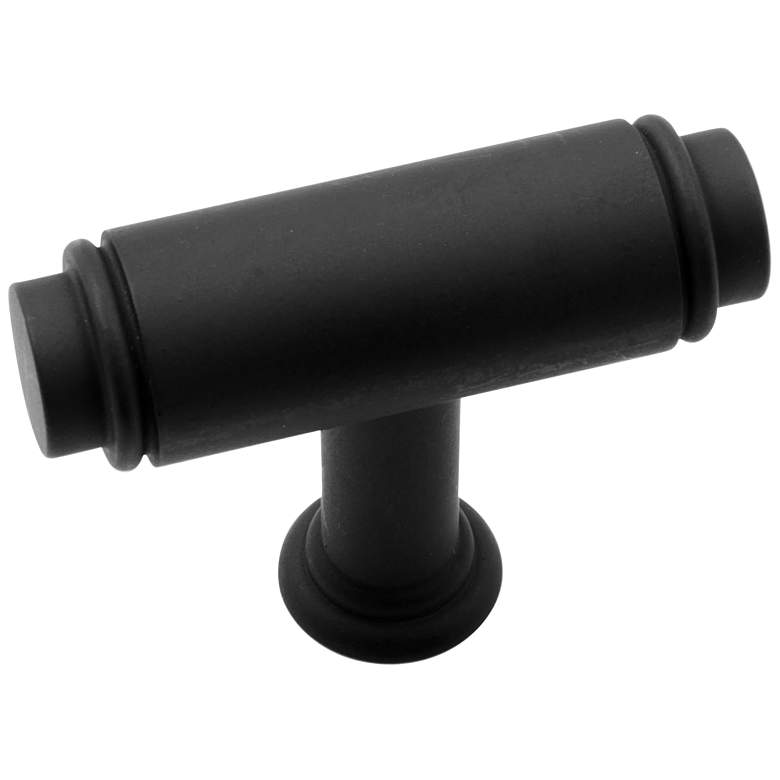 Image 1 Cambria Black 1 3/4" Wide Cylinder T-Bar Large Cabinet Knob