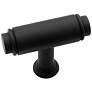 Cambria Black 1 3/4" Wide Cylinder T-Bar Large Cabinet Knob