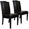 Cambria Black Bonded Leather Pillow-Back Chair Set of 2