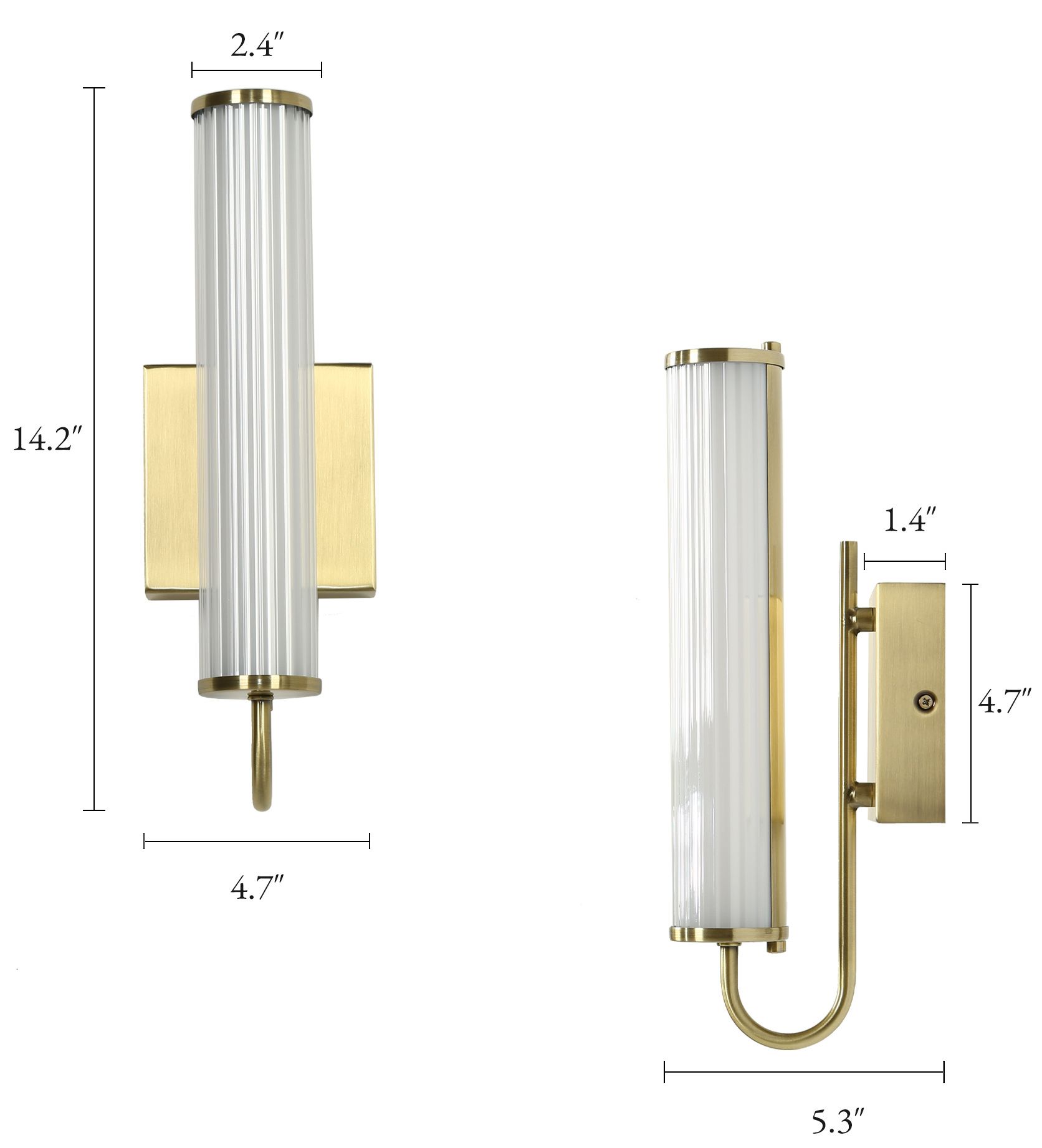Thumbnail2 of Cambria Modern Brass 14.2" Integrated LED Bathroom Wall Sconce Light more views
