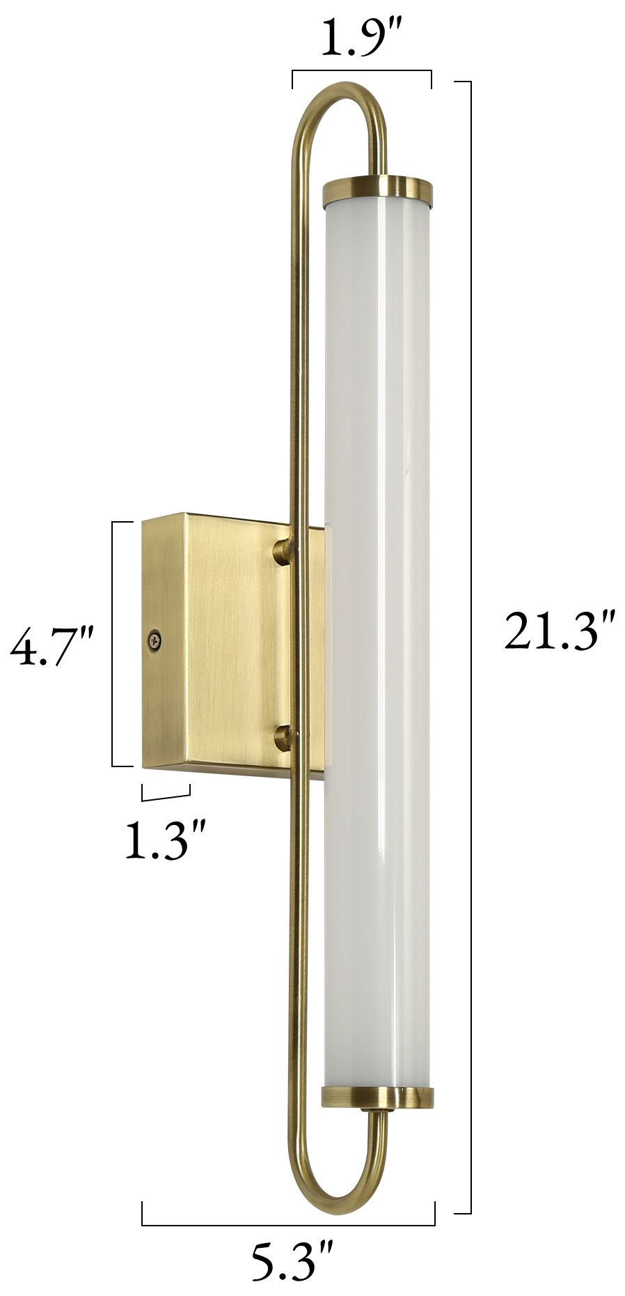 Image 2 Cambria Modern Brass 21.3" Integrated LED Bathroom Vanity Light Sconce more views