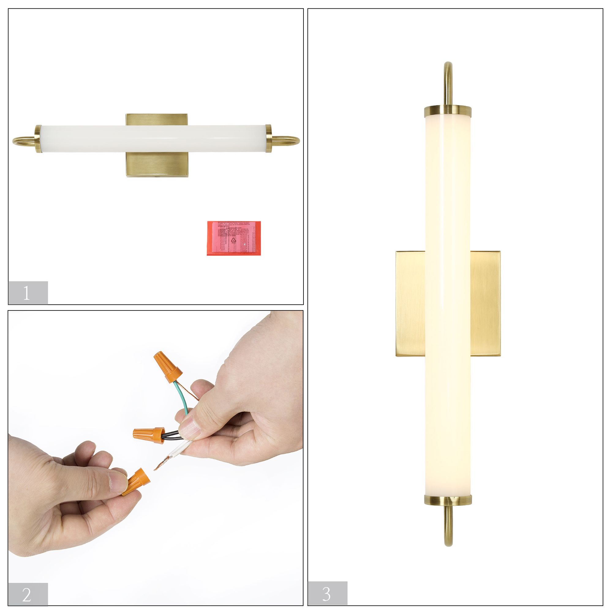 Image 4 Cambria Modern Brass 21.3" Integrated LED Bathroom Vanity Light Sconce more views