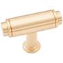Cambria Satin Brass 1 3/4" Wide T-Bar Large Cabinet Knob