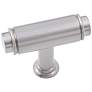 Cambria Satin Nickel 1 3/4" Wide T-Bar Large Cabinet Knob