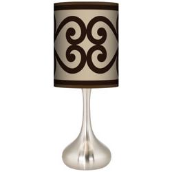 Cambria Scroll Giclee Droplet Table Lamp