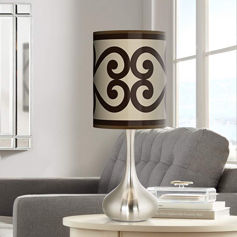 Image 1 Cambria Scroll Giclee Droplet Table Lamp