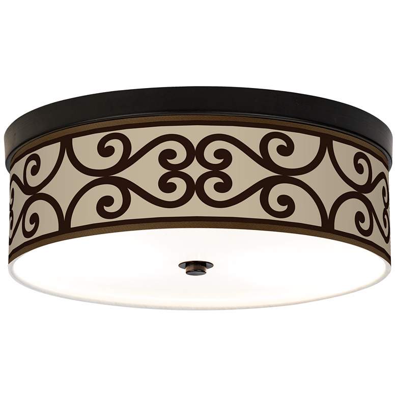 Image 1 Cambria Scroll Giclee Energy Efficient Bronze Ceiling Light