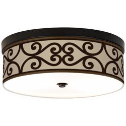 Cambria Scroll Giclee Energy Efficient Bronze Ceiling Light