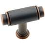Cambria Valencia Bronze 1 3/4" Wide T-Bar Small Cabinet Knob