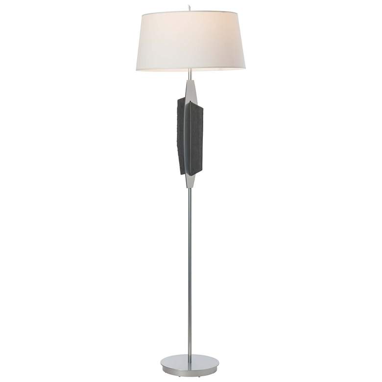 Image 1 Cambrian 73.6" High Sterling Floor Lamp With Natural Anna Shade