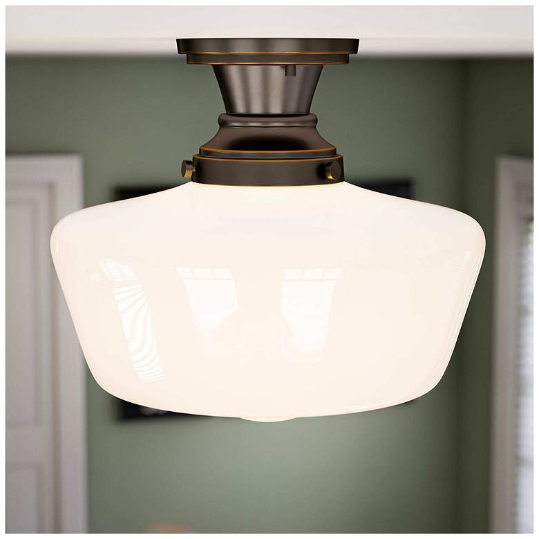 Image 4 Cambridge 12" Wide Oil Rubbed Bronze Flush Mount more views