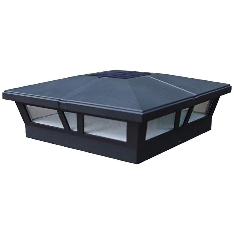 Image 1 Cambridge 2 3/4" High Black Outdoor Solar LED Post Cap