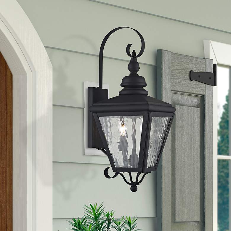 Image 1 Cambridge 21 1/2" High Black Outdoor Wall Light
