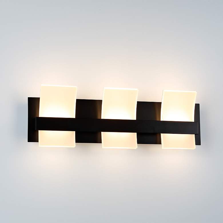 Image 1 Cambridge 21 1/4" Wide Matte Black 3-Light LED Bath Light