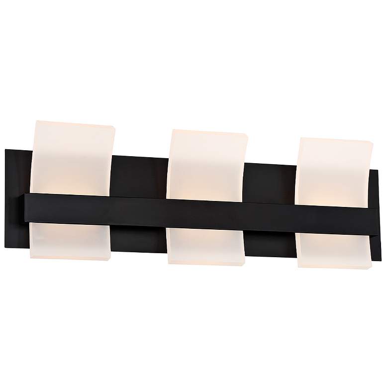 Image 4 Cambridge 21 1/4" Wide Matte Black 3-Light LED Bath Light more views